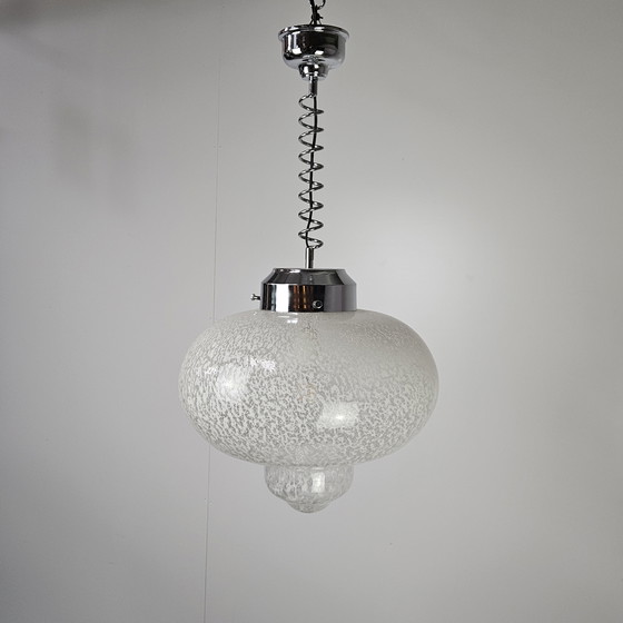 Image 1 of Vintage Italian Pendant Lamp Glass
