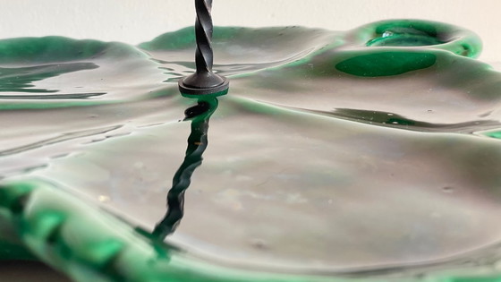 Image 1 of Piatto Barbotine in ceramica smaltata vintage