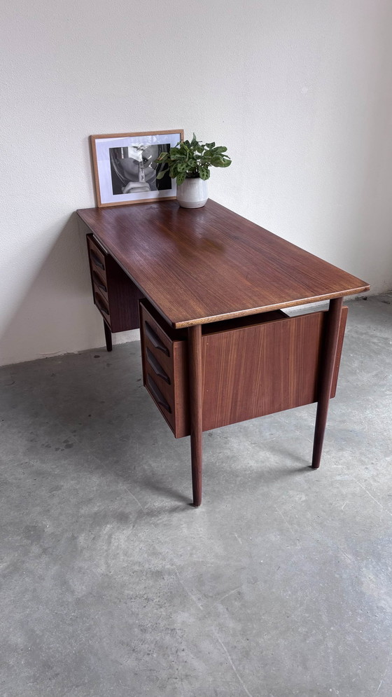 Image 1 of Vintage Desk 2-Sided In Teak