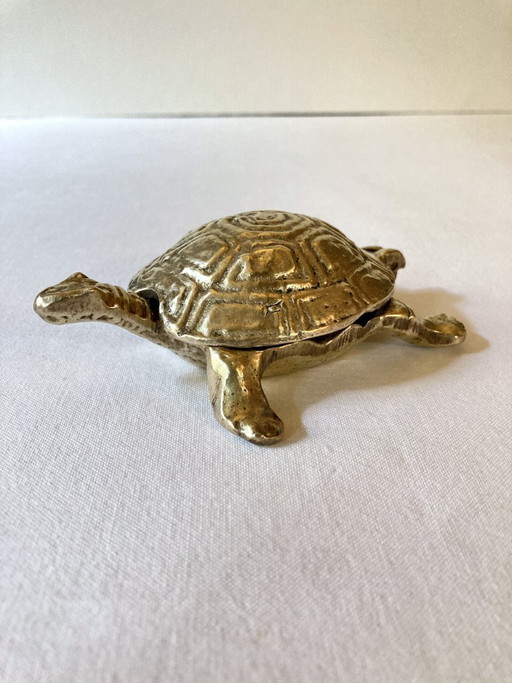 Brass turtle ashtray, 1970s