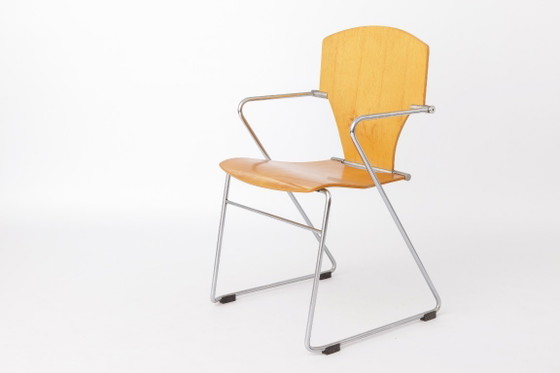 Vintage Egoa Stoel Model 300 van Josep Mora voor STUA, Spaans Postmodern Design, 1988 – Eetkamerstoelen, Metal (photo 4 of 9)
