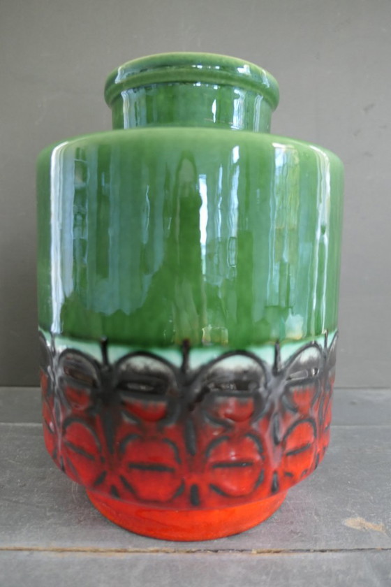Image 1 of Vaso grande vintage rosso verde