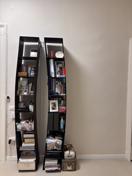 MisuraEmme WL2 Pair of Steel Bookcases, 7 Shelves, 230x41 cm, 1985, Numbered, Filing cabinets, Other, Brown (photo 5 of 5)