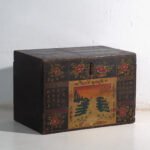 Antique painted trunk in pine wood – China, circa 1900 – Storage cabinet, Iron (photo 6 of 40)
