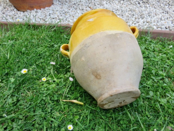 Image 1 of Tarro para conservar alimentos, terracota amarilla vidriada, suroeste de Francia, finales del siglo XIX.