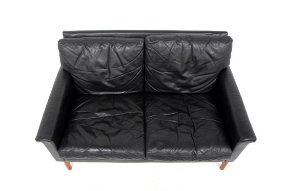 Canapé Deux Places Scandinave en Cuir, Sweden, 1960, Sofas, Noir, Scandinavian (photo 5 sur 9)