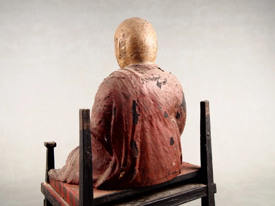 Antique Kobo Daishi Statue in Zushi Shrine – Japan Edo Period Buddha – Sculpture, Wood (photo 27 of 40)