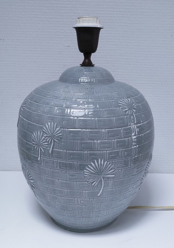 Image 1 of Lampada in ceramica XL con decoro a foglia di palma