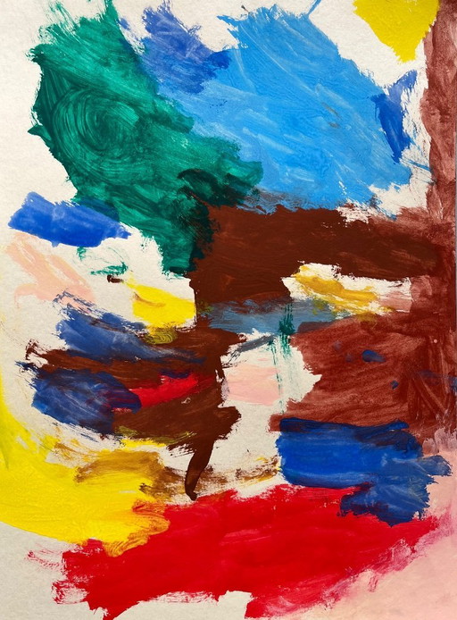 Abstrakte Gouache auf 250 g Naturpapier. Größe 40 x 30 cm.