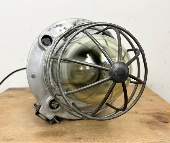 Image 1 of Large Industrial Cast Aluminium Cage Pendant Light, 1970s