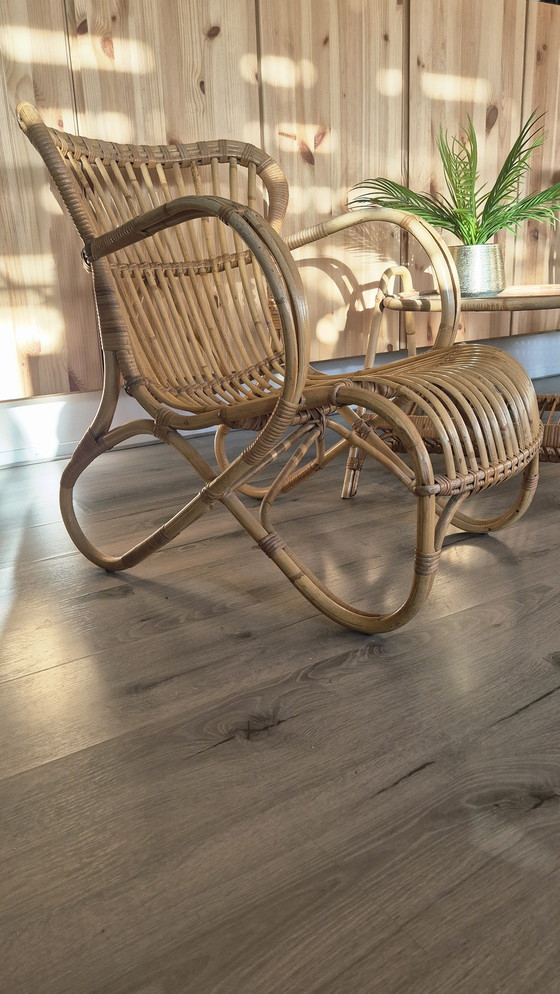 Image 1 of Set da salotto vintage in bambù Rohé Noordwolde