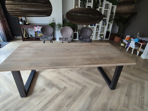 Eikenhout Eettafel 220X100