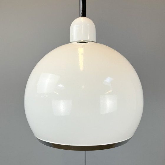 Image 1 of lampada a sfera, metallo laccato bianco, anni '70