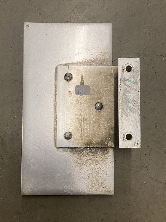 Image 1 of Maniglia per porta in acciaio inox vintage in ceramica belga Amphora