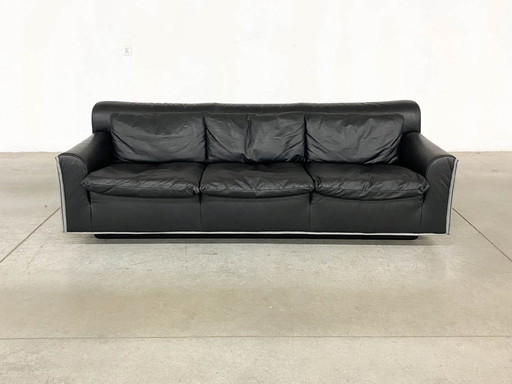 Heli 3-Seater Leather Sofa by Otto Zapf for Knoll, 1980s
