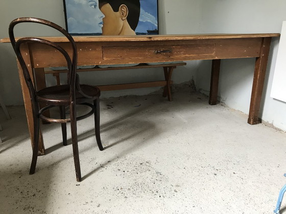 French farmhouse table or as a desk, long table of 2 meters! – Dining tables, Metal, Wood (photo 2 of 10)