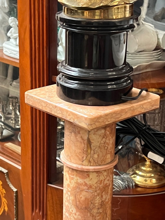 Table lamp made of solid bronze on a marble base. – Maison Jansen (photo 8 of 9)