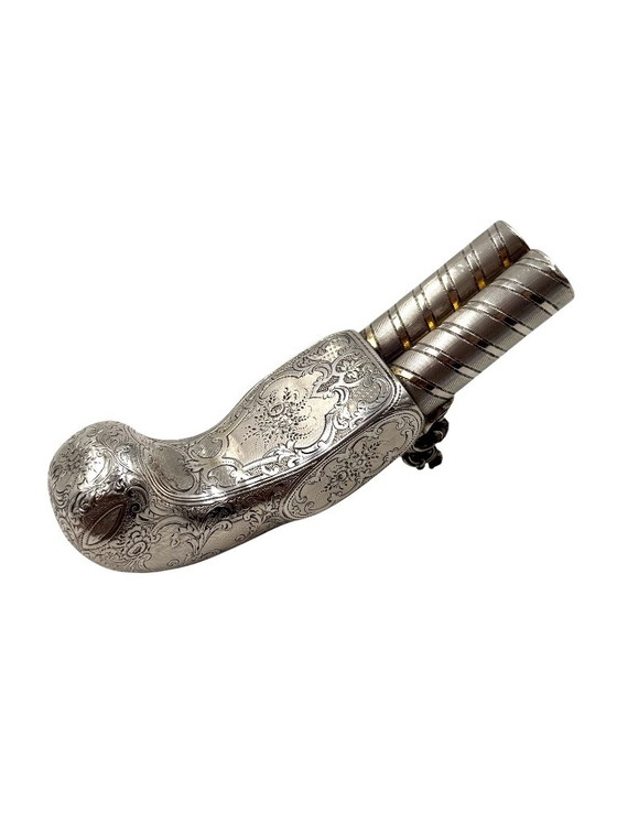 Gun-Shaped Silver Vermeil Snuff Cigarette Box, France, Early 20th Century – Decorative Objects (photo 17 of 17)