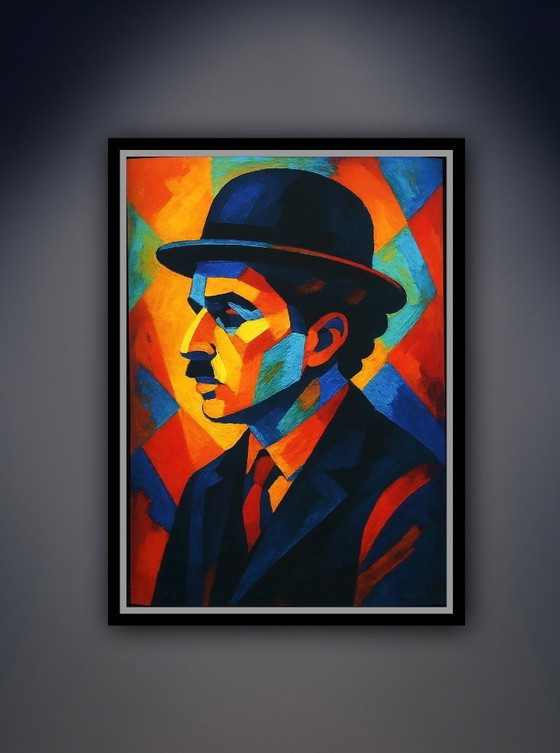 Image 1 of Karmen Moccha: "Charlie Chaplin". Giclée su velluto Hahnemühle, firmata a mano. Edizione 4/10.
