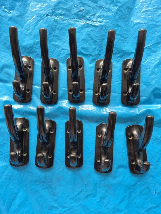 Image 1 of 10 philite bakelite coat hooks, 1950s