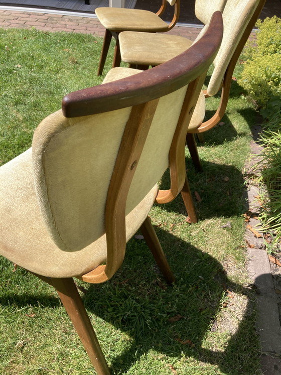 Set di 4 sedie vintage anni '60 – Louis van Teeffelen, Sedie da pranzo, Wood, Velvet (photo 12 of 13)