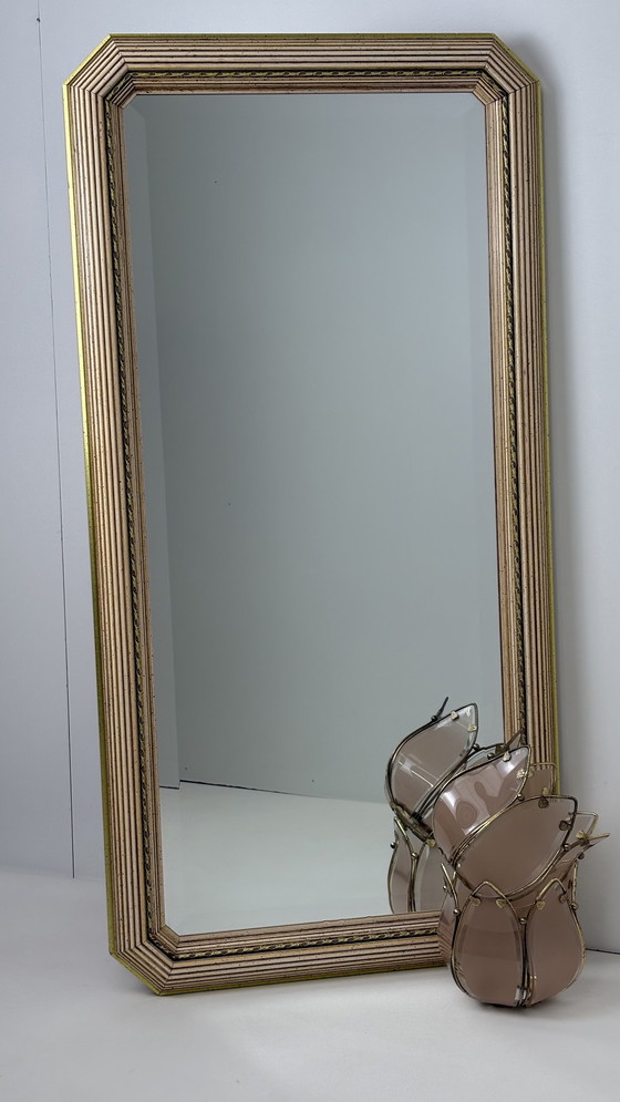 Image 1 of Specchio da parete vintage di design italiano sfaccettato oro