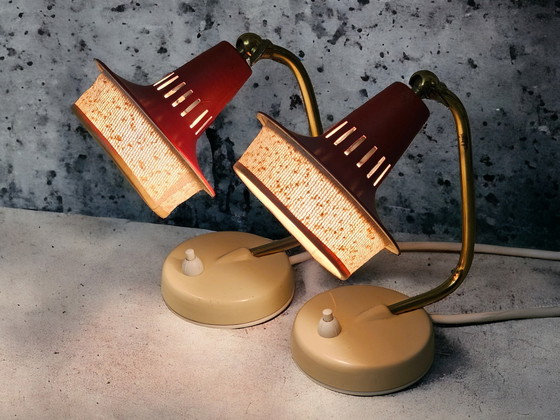 Image 1 of Pair of bedside lamps / table lamps, 1950s