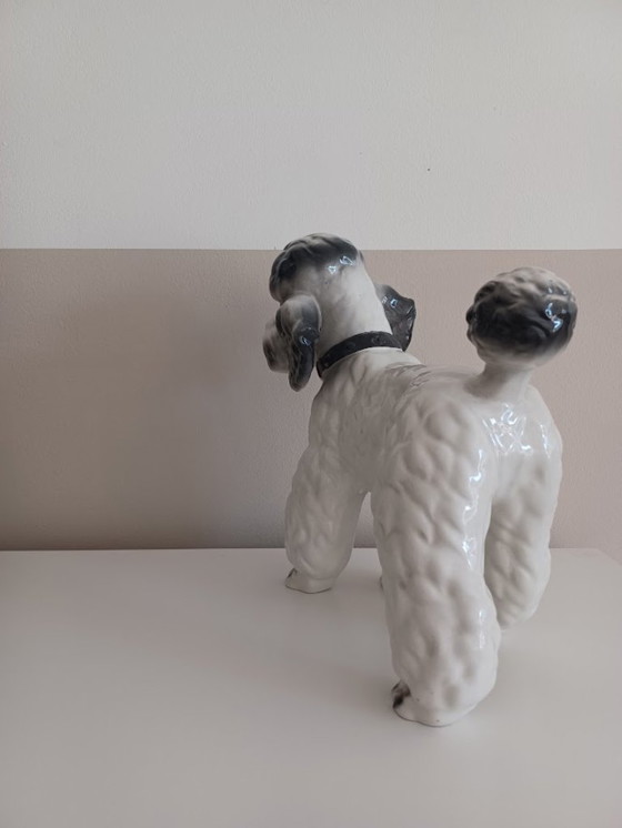 Image 1 of Vintage '80 XL Poedelbeeld. Handbeschilderd keramiek. 