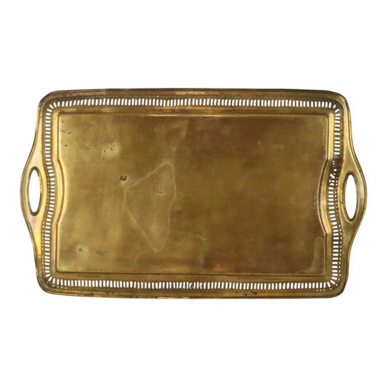 Vassoio vintage orientale in ottone con decorazioni floreali, 50 cm – Oggetti decorativi, Brass (photo 14 of 17)