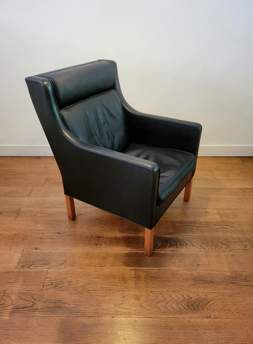 Vintage armchair by Borge Mogensen model 2431 with ottoman