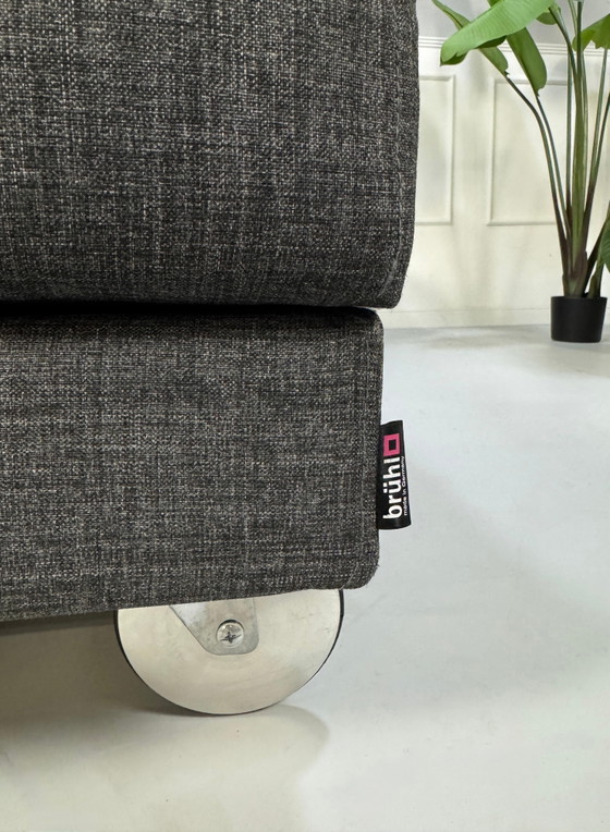Image 1 of Brühl Fourtwo Sofa Stoff Couch Schlafsofa Grau + Hocker