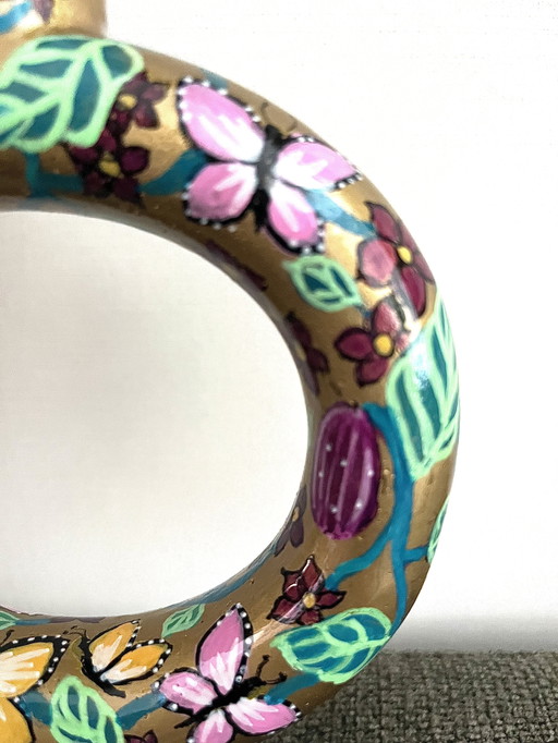 Hand-painted candlestick 'Butterflies'