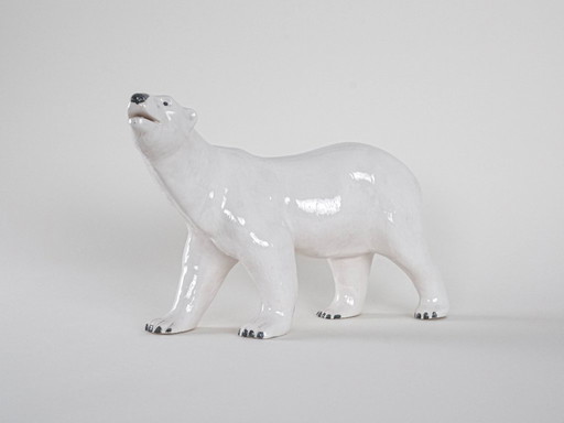 Sculpture d'ours polaire en céramique, design danois, années 1970, production : Danemark