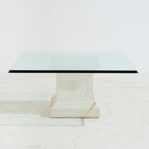 MK10238 Table basse en verre et béton