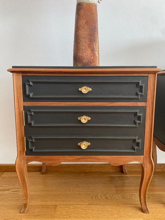 Image 1 of Pair of Restored Wooden Nightstands