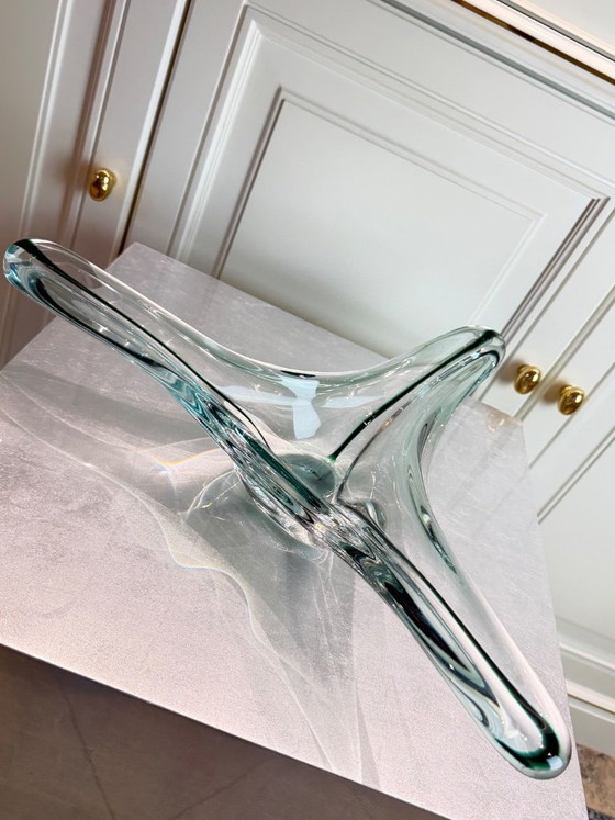 Val Saint Lambert – Large Crystal Freeform Bowl – 1950s – Signed – Val St Lambert (photo 4 of 12)