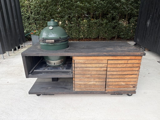 Cucina da esterno Green Egg su ruote per Big Green Egg Medium – tuintafels, Wood (photo 2 of 9)