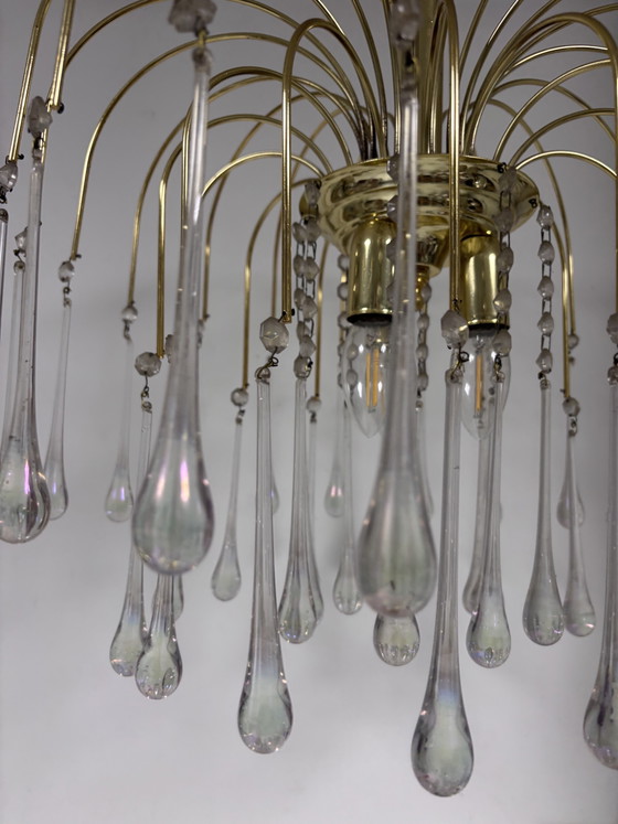 Hollywood Regency Teardrop Chandelier – Massive Belgium – Glass (photo 11 of 14)