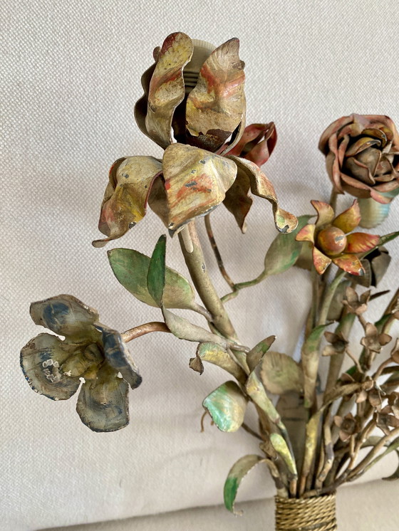 Image 1 of Zweilichtige Wandleuchte Blumen Frankreich Plm. 1925