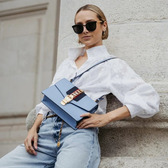 Gucci small Sylvie cuir bleu – Autres sacs (photo 2 of 19)