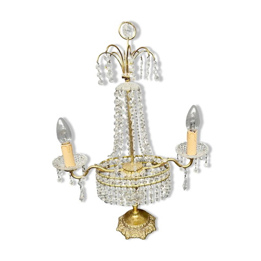 Girandole. Brass, crystal, bronze. – tafellampen