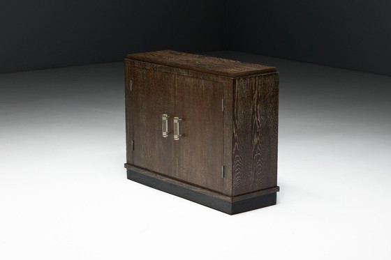 Image 1 of Modernist Art Deco Oak Cabinet, France, 1940s