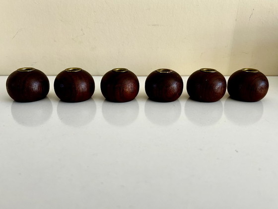 Image 1 of Set van 6 vinage kandelaars '60/'70