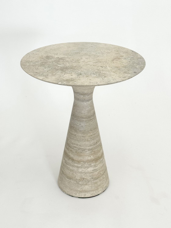 Image 1 of 🗿 Elegancia escultórica: Mesa “Angelo M” en Travertino Plata de Leo Aerts para Linea Design Objects