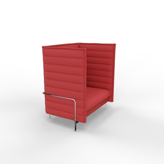 Image 1 of Sofá de dos plazas Vitra Alcove con respaldo alto, rojo.