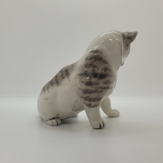 Image 1 of „Katzen“-Figur, emailliertes Porzellan, Lladró-Stil, 20. Jahrhundert – Spanien