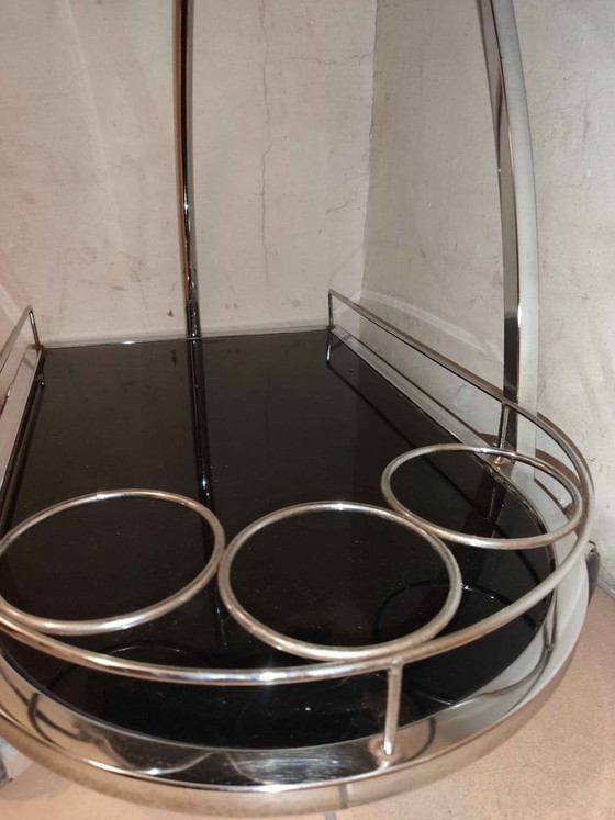 Italian Glass and Chrome Trolley, 1970s – Bar carts (photo 8 of 9)