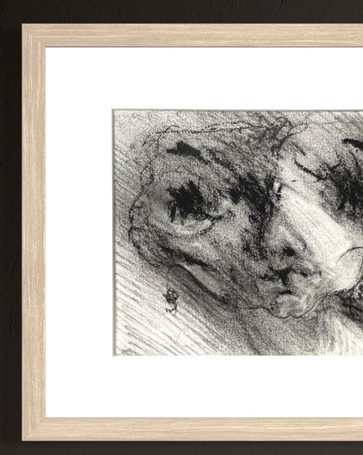 Robert Detheux - Magnifique portrait surréaliste - Vendu encadré 