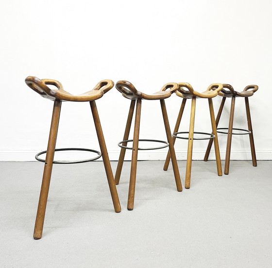 Image 1 of 1/12 Brutalist Marbella Barhocker Bar Stool Set Sergio Rodrigues