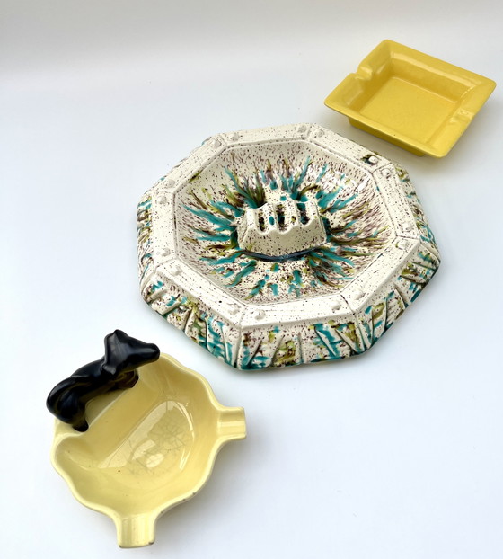Image 1 of Mid-century ceramic ashtrays – collection, West Germany ca. 1955–1970